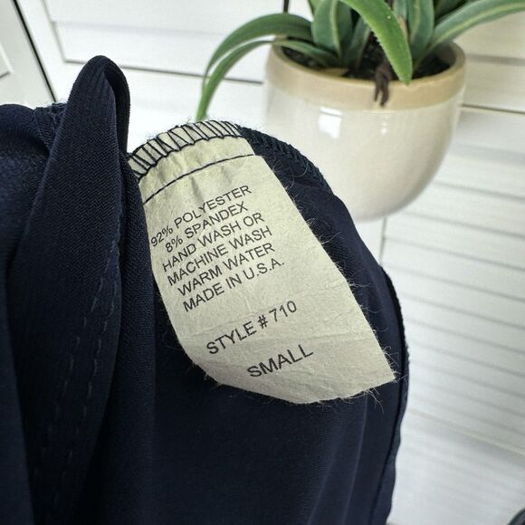 New Last Tango Sleeveless Pointed Hem Tunic Top Navy‎ Blue Asymmetric Hem Size S - Picture 9 of 9